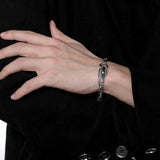 Enamel Green Zircon Snake Bracelet Chain Bangle