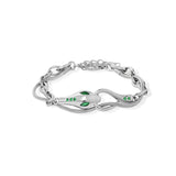 Enamel Green Zircon Snake Bracelet Chain Bangle