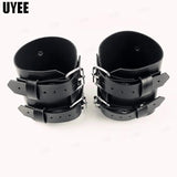 2PCS Women Bracelet Faux Leather Rivet Wristbands BDSM Harness Belt