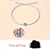 Personalized Circle Photo Bracelet Projection Memorial Jewelry Gift