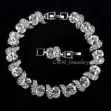 CWWZircons CZ Women Bracelet Clear Cubic Zirconia Stone Gift CB176