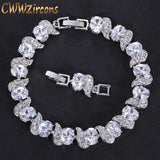 CWWZircons CZ Women Bracelet Clear Cubic Zirconia Stone Gift CB176
