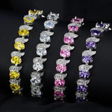 CWWZircons CZ Women Bracelet Clear Cubic Zirconia Stone Gift CB176