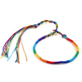 20pcs/lot Rainbow Luck Rope Bracelet Bangle Unisex Jewelry Love Bracelet