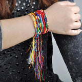 20pcs/lot Rainbow Luck Rope Bracelet Bangle Unisex Jewelry Love Bracelet
