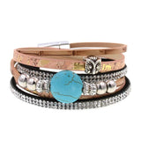 Owl Leather Wrap Bracelet Women Jewelry