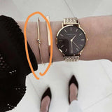 High End PVD Plated Double Loop Knotted Opening Bracelet Drop