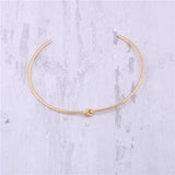 High End PVD Plated Double Loop Knotted Opening Bracelet Drop