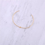High End PVD Plated Double Loop Knotted Opening Bracelet Drop