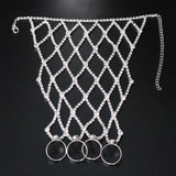 Kpop Rhinestone Mesh Finger Bracelet, Diamond Crystal Hand Chain with Ring