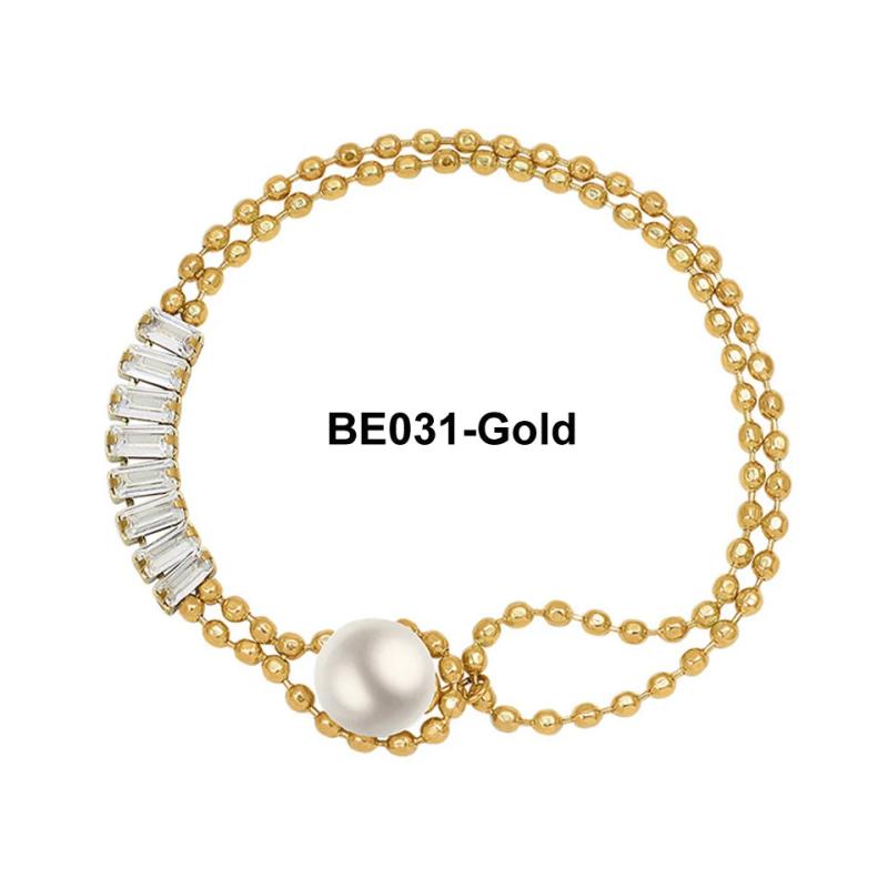 Pearl CZ Chain Bracelet Stainless Steel Jewelry