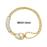 Pearl CZ Chain Bracelet Stainless Steel Jewelry