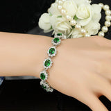 ThreeGraces CZ Crystal Flower Charming Bracelet Women Wedding Jewelry
