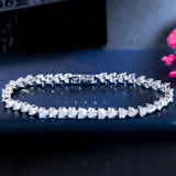 Heart Chain Link Bracelet for Girlfriend Party Jewelry Gift