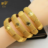 2Pcs Dubai Jewelry Bangles Nigeria Bridal Wedding Plated Bangles