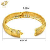 2Pcs Dubai Jewelry Bangles Nigeria Bridal Wedding Plated Bangles
