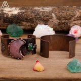 Women Moon Star Crystal Cuff Bangle Stone Vintage Bracelet