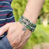 African Turquoise 6mm Stone Buddha Yoga 108 Beads Bracelet