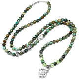 African Turquoise 6mm Stone Buddha Yoga 108 Beads Bracelet