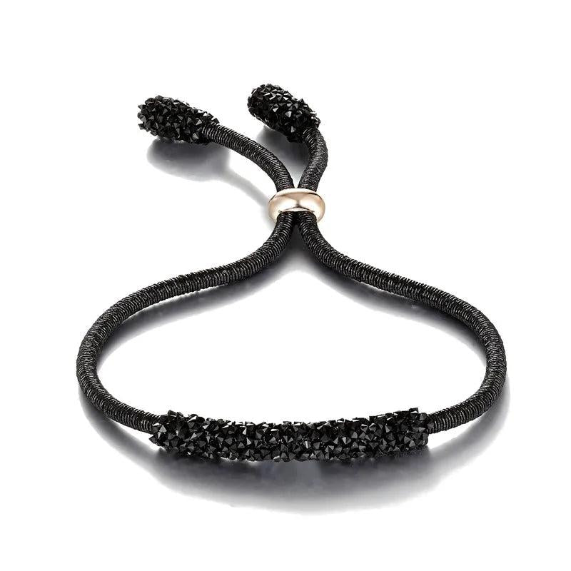 Colorful Crystal Bracelet Love Leather Bangle