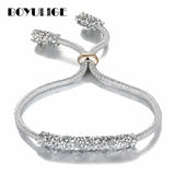 Colorful Crystal Bracelet Love Leather Bangle