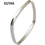 Square Stainless Steel Bangle Bracelet Jewelry for Men Women
