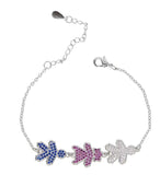 Micro Pave CZ Heart Charm Chain Bracelet Cute Adorable Girls Boys