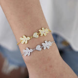Micro Pave CZ Heart Charm Chain Bracelet Cute Adorable Girls Boys
