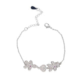 Micro Pave CZ Heart Charm Chain Bracelet Cute Adorable Girls Boys