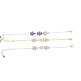 Micro Pave CZ Heart Charm Chain Bracelet Cute Adorable Girls Boys