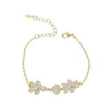 Micro Pave CZ Heart Charm Chain Bracelet Cute Adorable Girls Boys