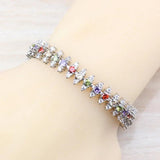 Multicolor Zircon Link Bracelet for Women
