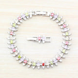 Multicolor Zircon Link Bracelet for Women