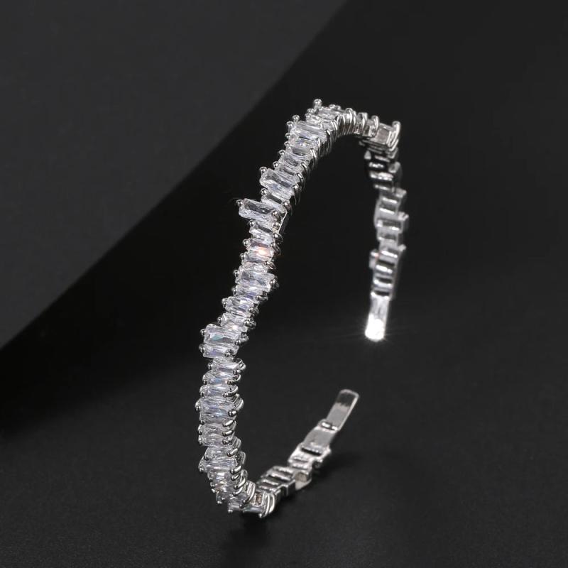 Cubic Zirconia Wedding Party Cuff Bracelet