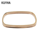 Square Bangle Women Cuff Bracelet Rose Silver Stainless Steel