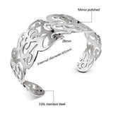 Adjustable Stainless Steel Bangles Arm Cuff Gold/Silver Jewelry