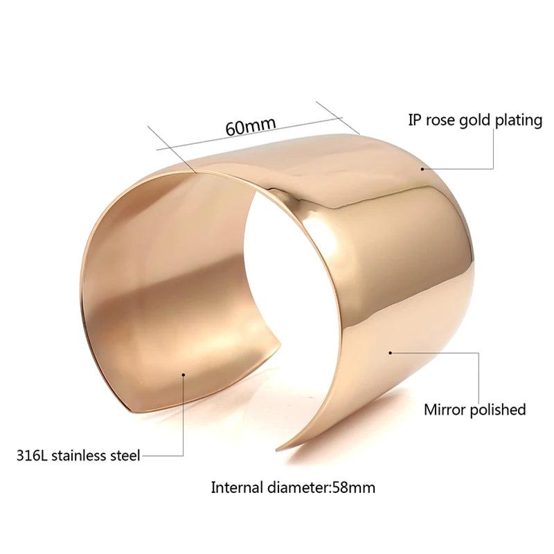 Geometric Metal Bracelet Round Punk Cuff Bangle Classic Jewelry