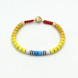 DIY Rainbow Enamel Bead Painting Bracelet Hand Woven Boho Charm Cuff Jewelry