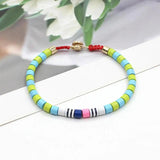 DIY Rainbow Enamel Bead Painting Bracelet Hand Woven Boho Charm Cuff Jewelry