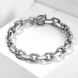 Mens Stainless Steel Cable Link Bracelet 9mm 20cm