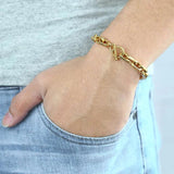 Mens Stainless Steel Cable Link Bracelet 9mm 20cm