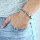 Mens Stainless Steel Cable Link Bracelet 9mm 20cm