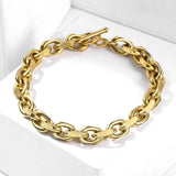 Mens Stainless Steel Cable Link Bracelet 9mm 20cm
