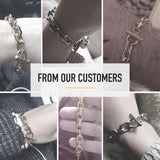 Mens Stainless Steel Cable Link Bracelet 9mm 20cm