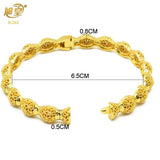 2Pcs African Plated Bangles For Women Dubai Bridal Wedding Party Bracelet