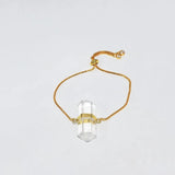 Natural Quartz Couple Bracelets Chain Stone Charm Bracelet