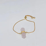 Natural Quartz Couple Bracelets Chain Stone Charm Bracelet