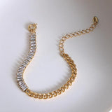 Diamo Crystal Tennis Bracelet Bangles Stainless Steel Chain Bracelets