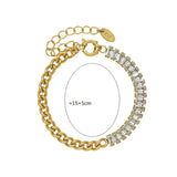 Diamo Crystal Tennis Bracelet Bangles Stainless Steel Chain Bracelets