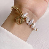 Vintage Pearl Bracelets for Women Charm Chain Boho Jewelry